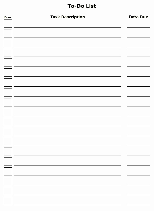 Blank Checklist Template Word Beautiful 6 to Do List Templates Excel Pdf formats