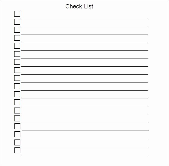 Blank Checklist Template Word Inspirational Blank Checklist Template Word