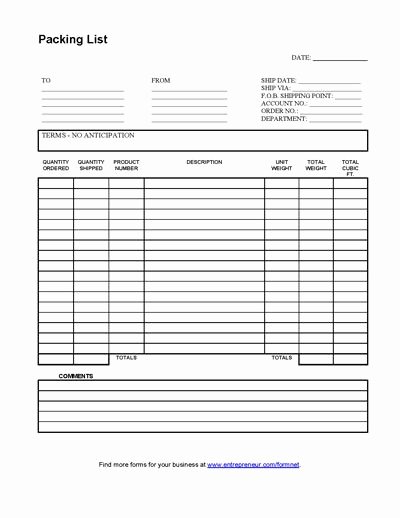 Blank Checklist Template Word New Blank Packing List Template Download In Microsoft Word