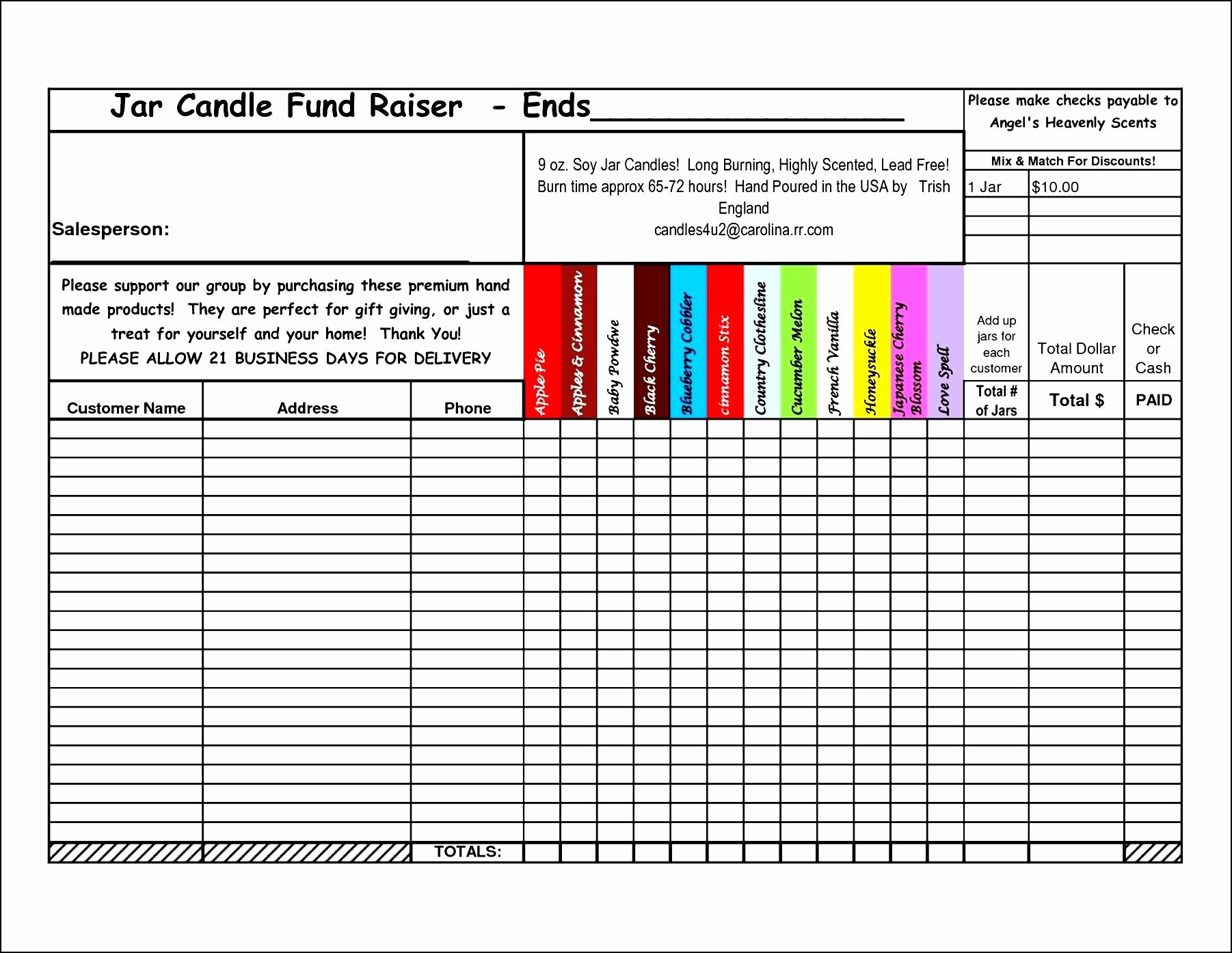 Blank Fundraiser order form Template Best Of order form Template Excel