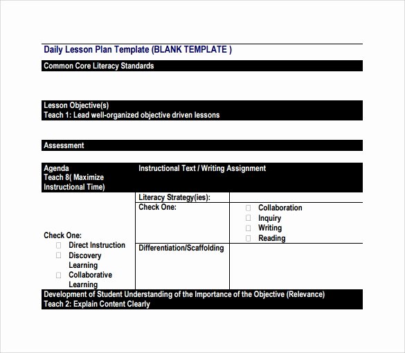 Blank Lesson Plan Template Pdf Awesome Sample Blank Lesson Plan 10 Documents In Pdf