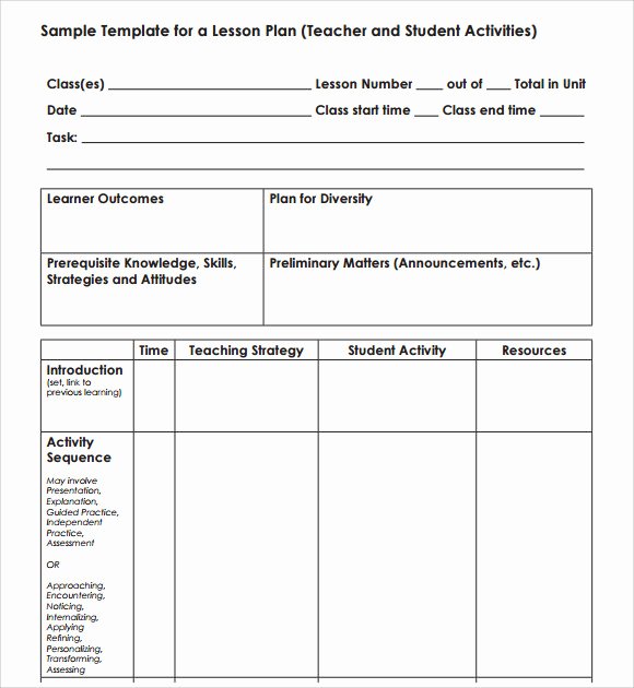 Blank Lesson Plan Template Pdf Elegant Blank Lesson Plan Template 7 Download Free Documents In