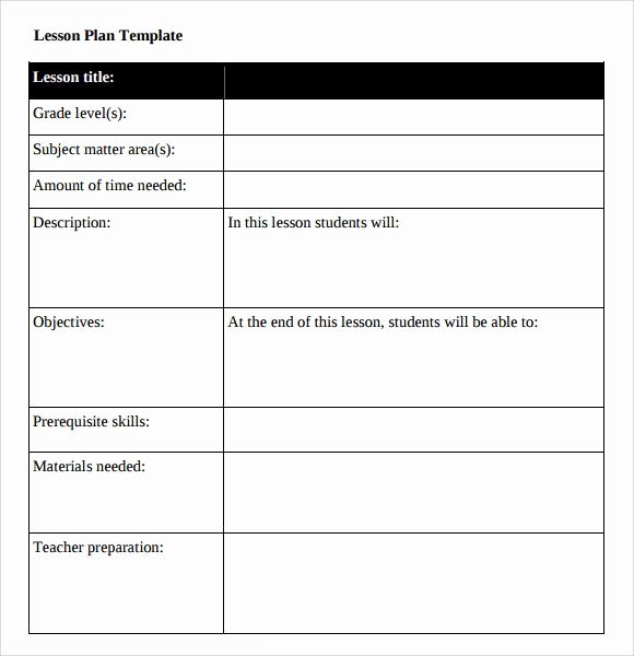 Blank Lesson Plan Template Pdf Elegant Image Result for High School Lesson Plan Template Pdf