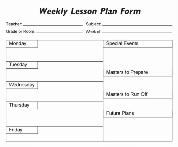 Blank Lesson Plan Template Pdf Fresh Weekly Lesson Plan 8 Free Download for Word Excel Pdf