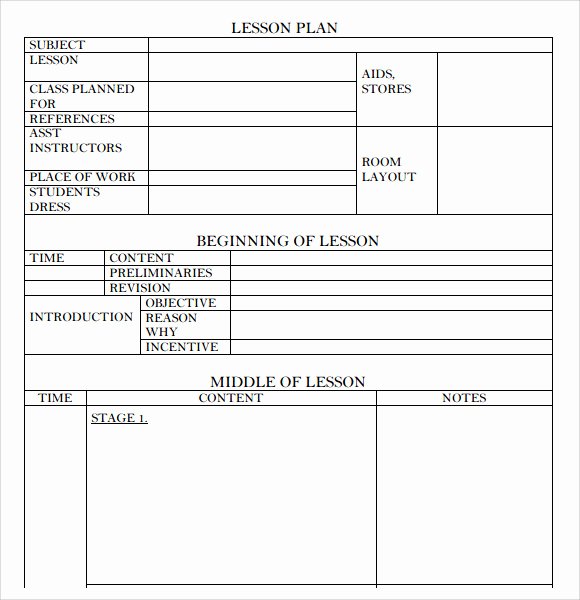 Blank Lesson Plan Template Pdf Inspirational Blank Lesson Plan Template 7 Download Free Documents In