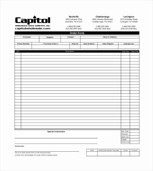 Blank order form Template Luxury 40 Blank Templates Free Sample Example format