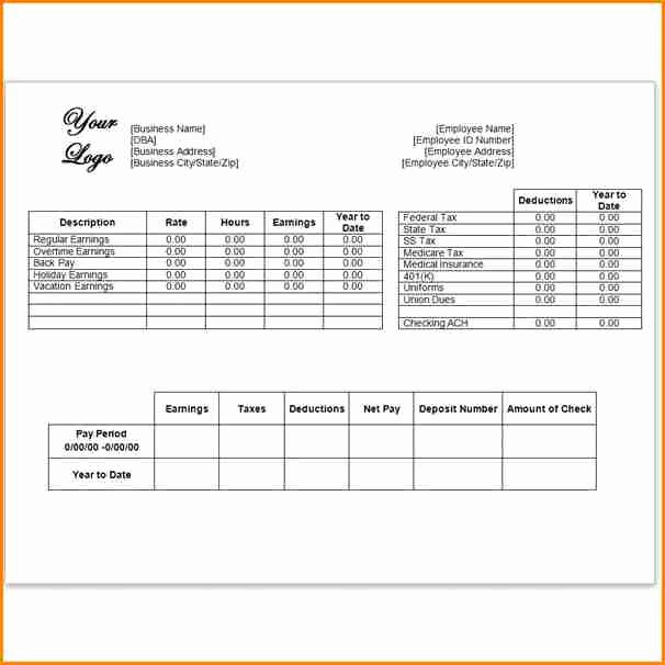 Blank Pay Stub Template Best Of 8 Blank Pay Stubs Template