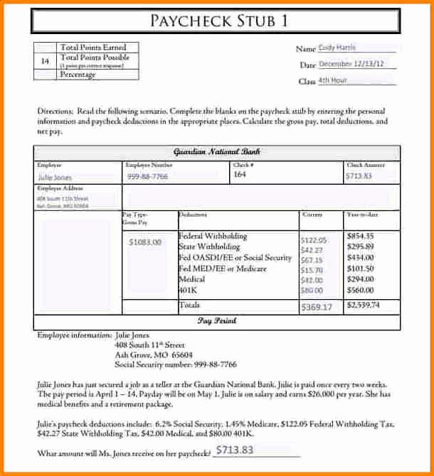 Blank Pay Stub Template Pdf Best Of 6 Free Editable Pay Stub Template