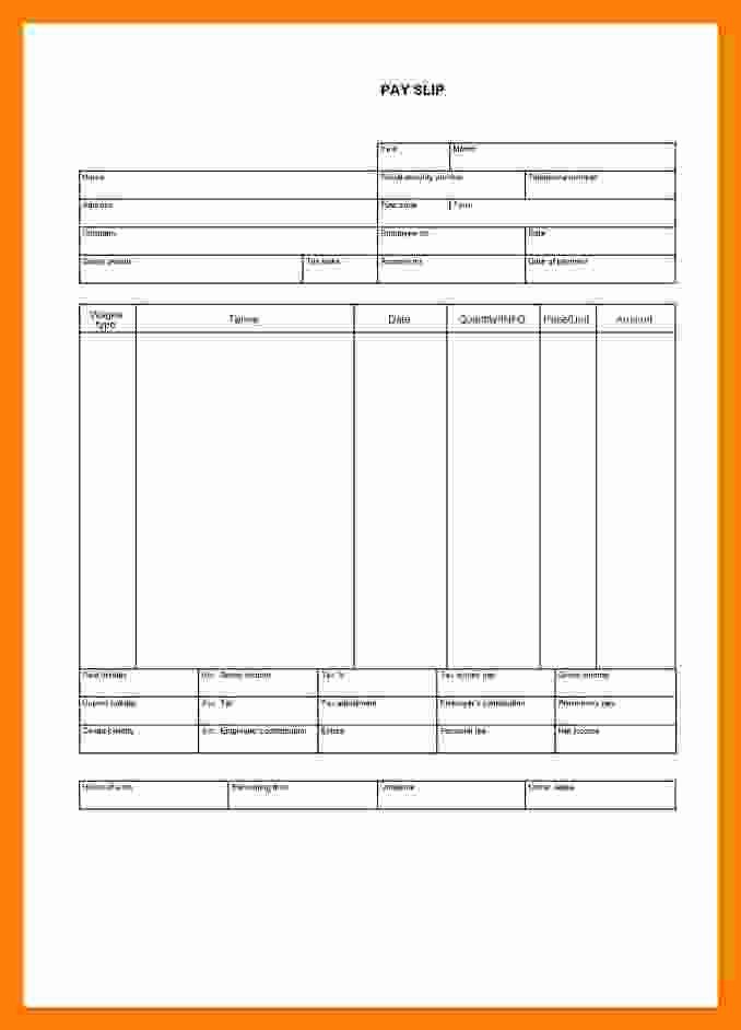 Blank Pay Stub Template Pdf Lovely 6 Blank Payroll Check Template