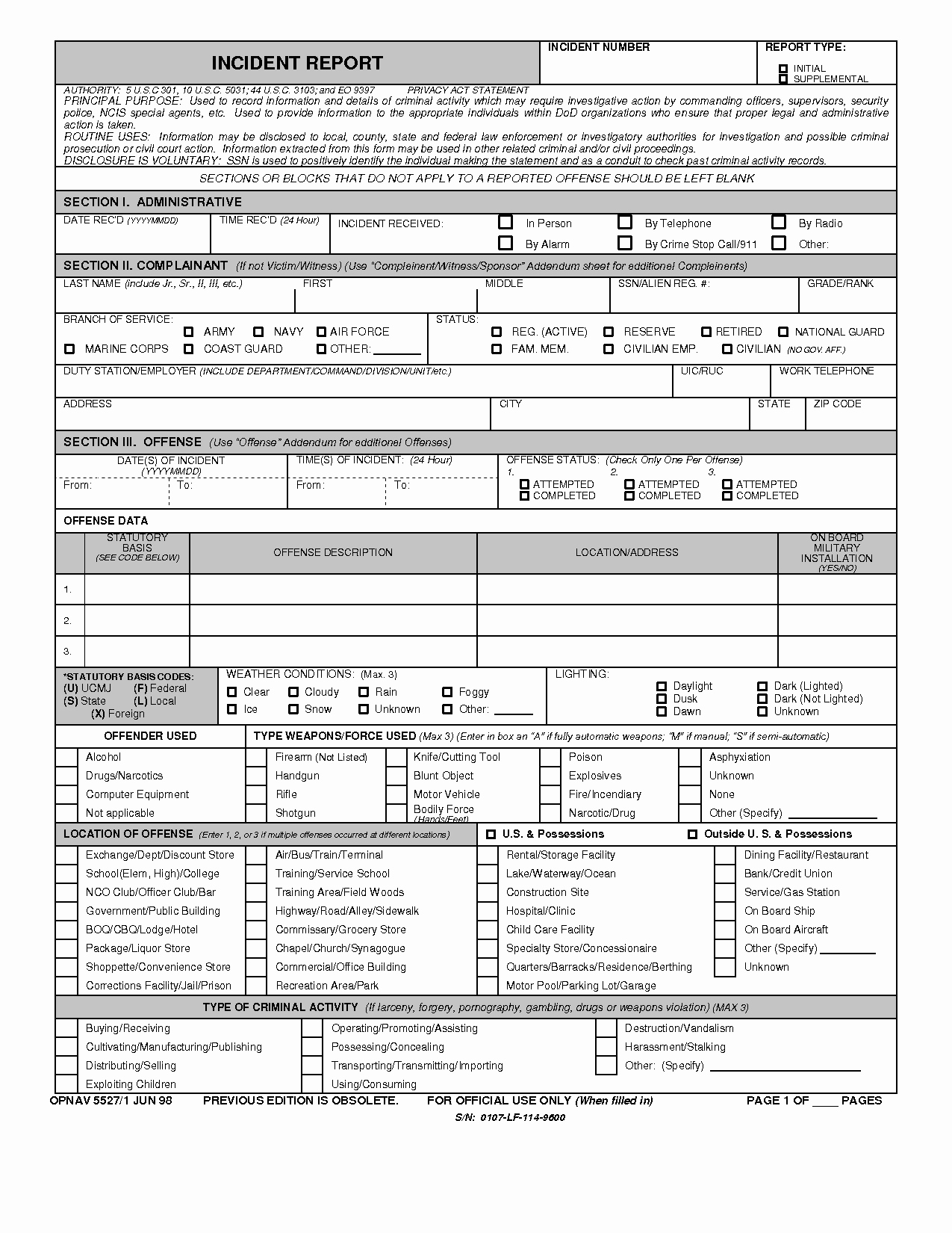 Blank Police Report Template Beautiful Blank Checklist Template Blank Checklist Template Pinster