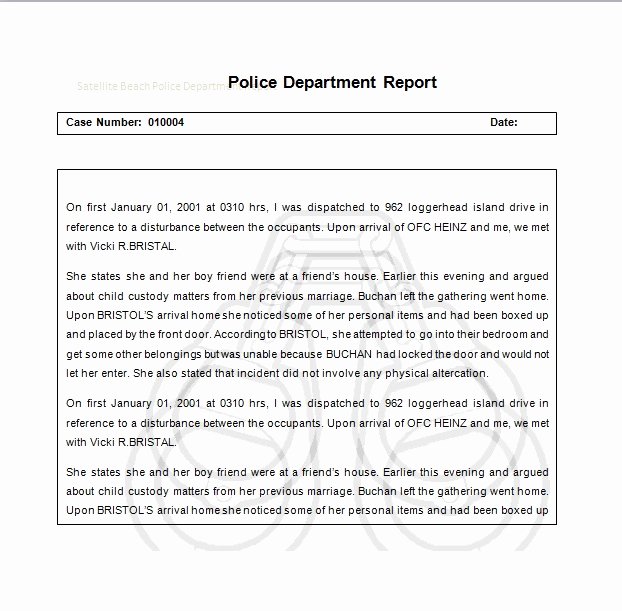 Blank Police Report Template Best Of Blank Police Report Template Excel Tmp