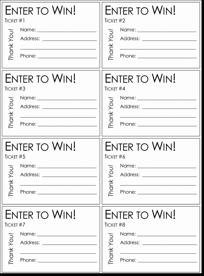 Blank Raffle Ticket Template Awesome 20 Free Raffle Ticket Templates with Automate Ticket