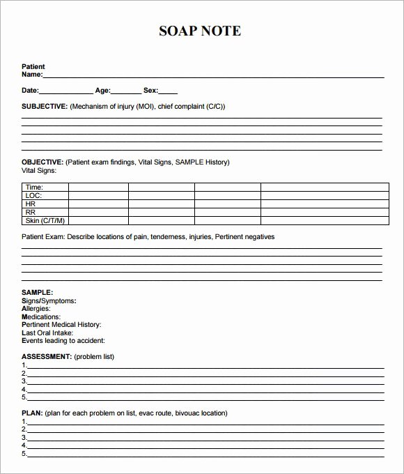 Blank soap Note Template Awesome soap Template 40 Fantastic soap Note Examples