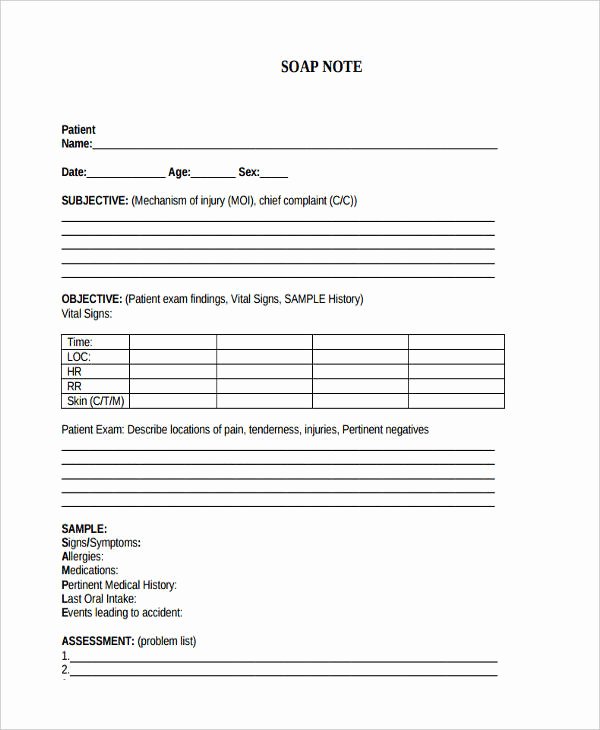 Blank soap Note Template Best Of Free 14 Blank Note Examples In Pdf