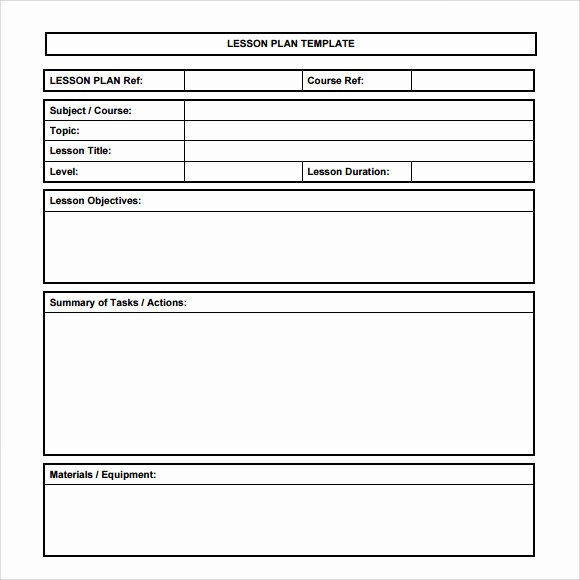 Blank toddler Lesson Plan Template Best Of Sample Printable Lesson Plan Template 6 Free Documents