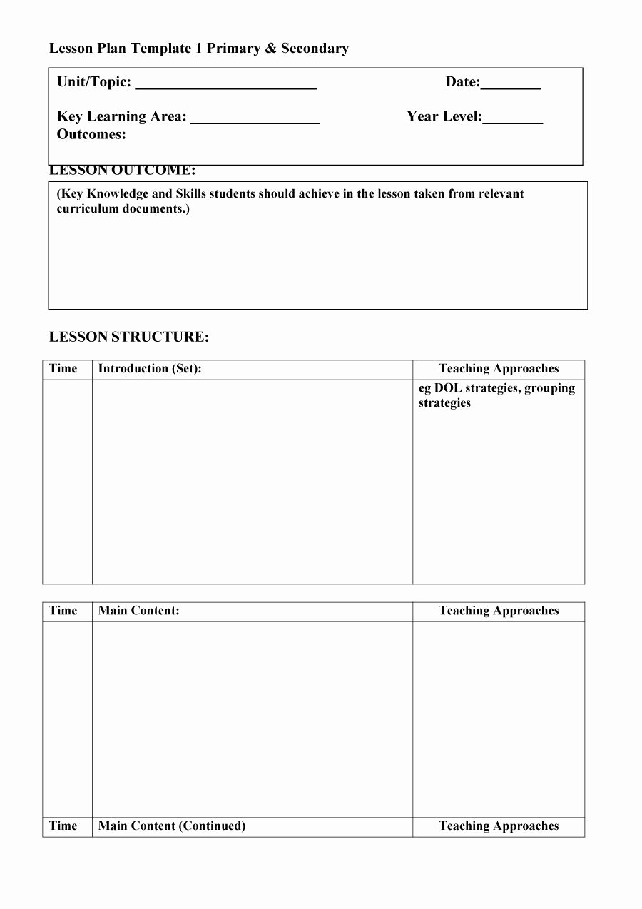 Blank toddler Lesson Plan Template Lovely 44 Free Lesson Plan Templates [ Mon Core Preschool Weekly]