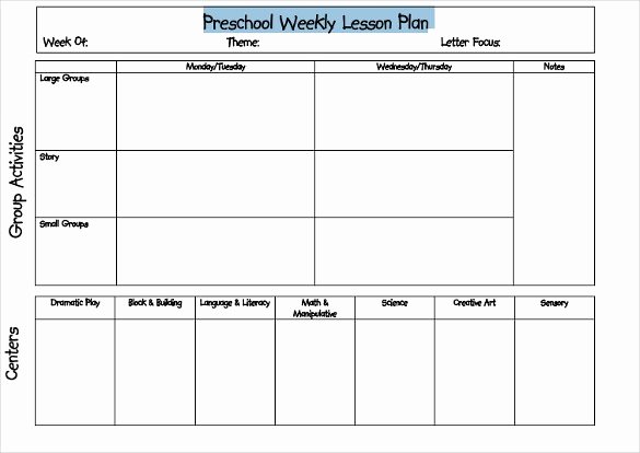Blank toddler Lesson Plan Template New Blank Lesson Plan Template