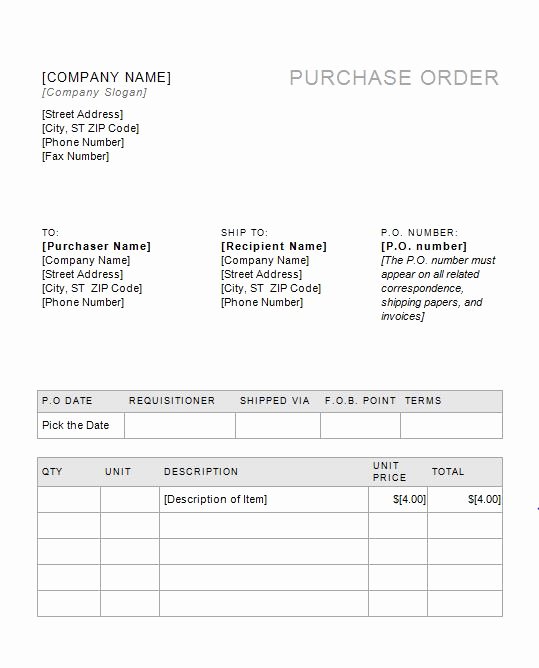 Blanket Purchase order Template New 39 Free Purchase order Templates In Word &amp; Excel Free