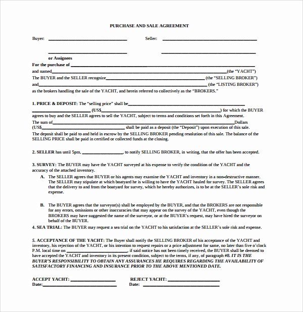 Boat Purchase Agreement Template Lovely Sample Boat Purchase Agreement 10 Free Documents