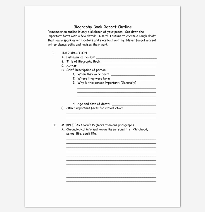 book outline template