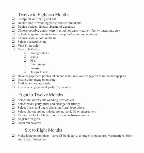 Bridal Shower Checklist Template Best Of Sample Bridal Shower Checklist 9 Documents In Pdf
