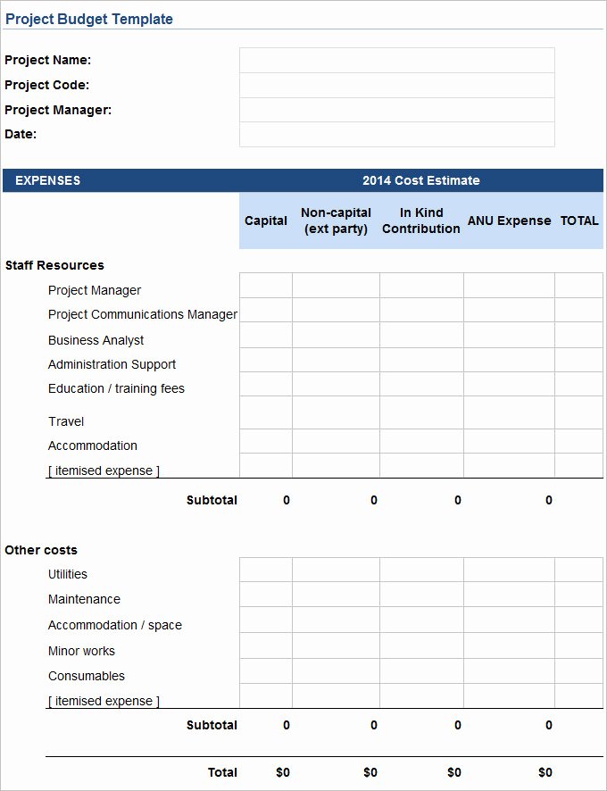 Budget Proposal Template Excel Beautiful Project Bud Template