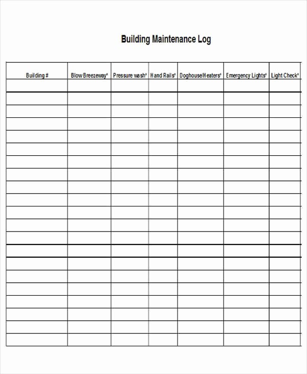 Building Maintenance Log Template Lovely 28 Log Templates In Excel
