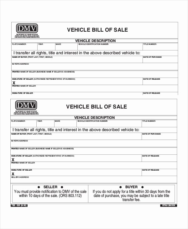 Business Bill Of Sale Template Elegant 11 Vehicle Bill Of Sales Free Sample Example format