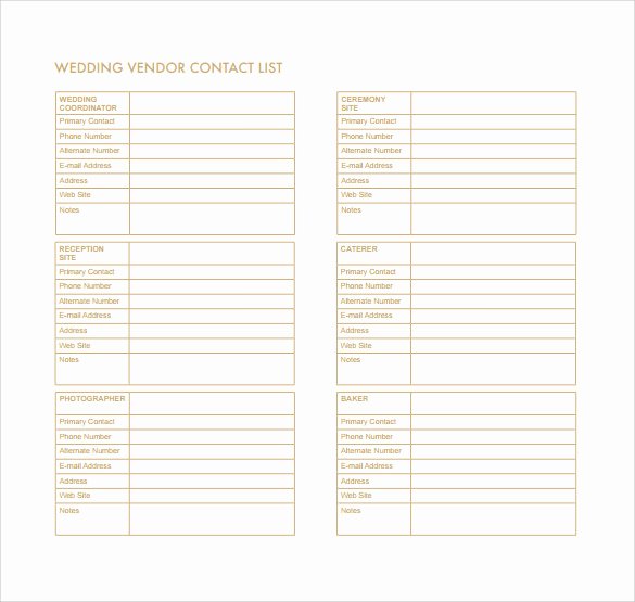 Business Contact List Template Fresh Free 12 Contact List Templates In Pdf