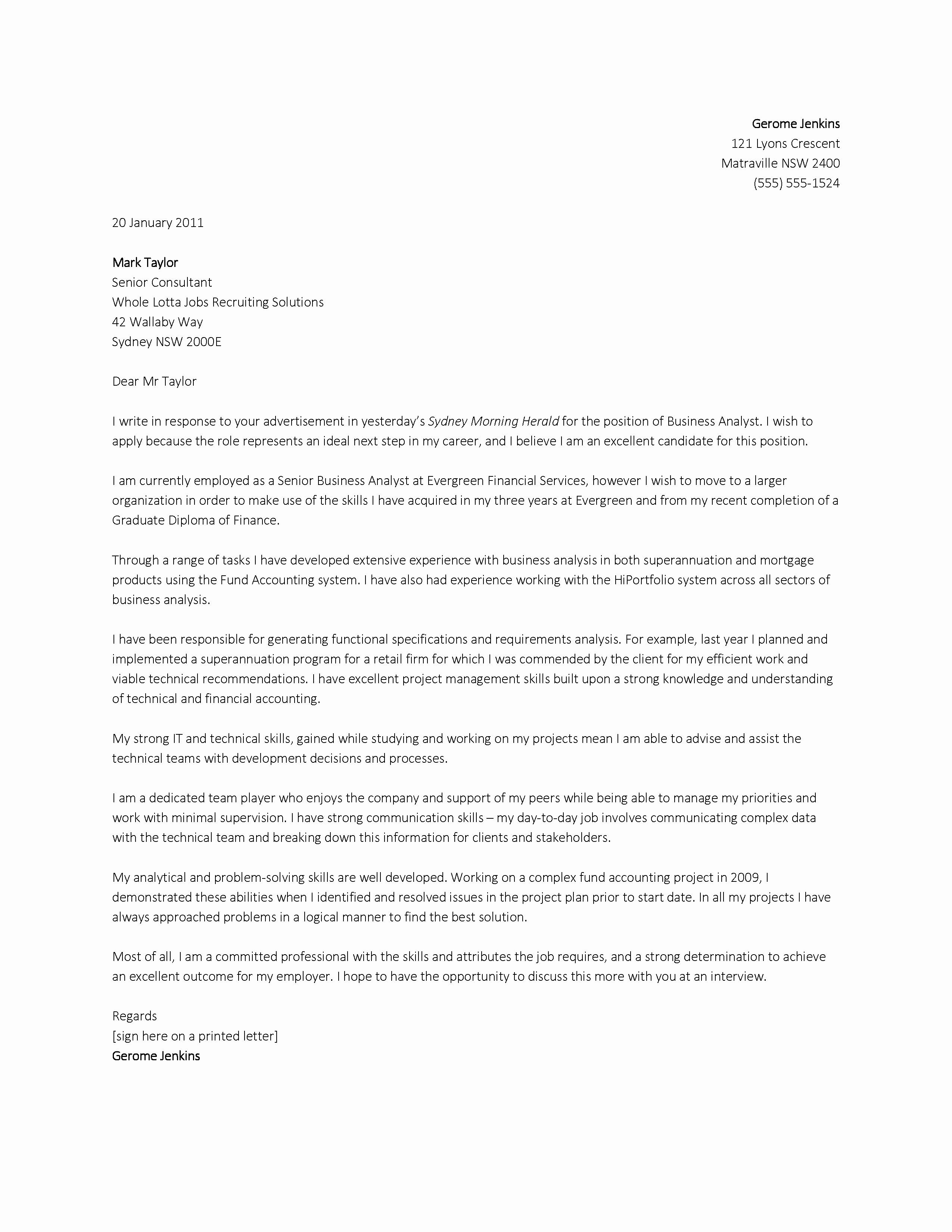 Business Cover Letter Template Beautiful Cover Letter Examples for A Business Analyst Dental