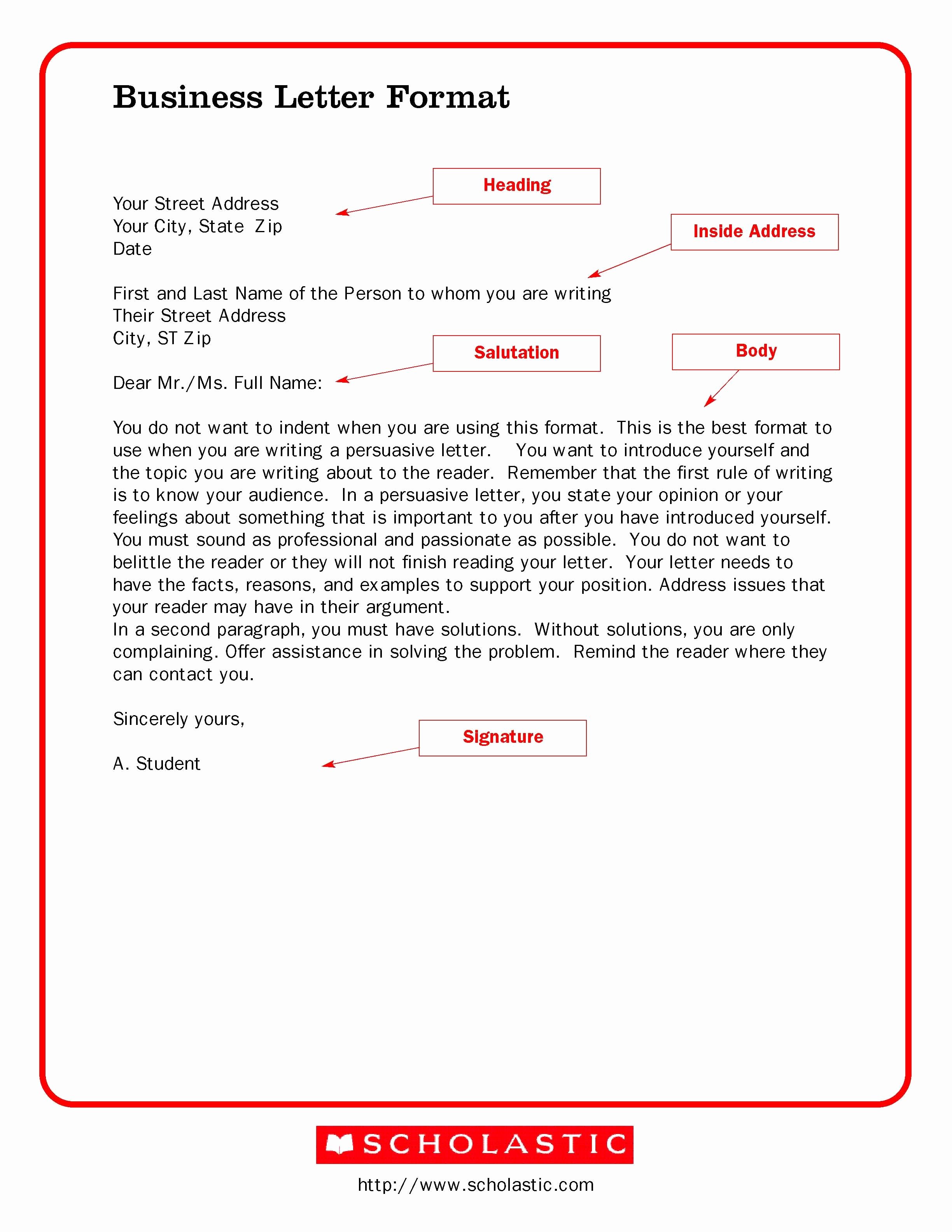 Business Cover Letter Template Inspirational Printable Sample Business Letter Template form
