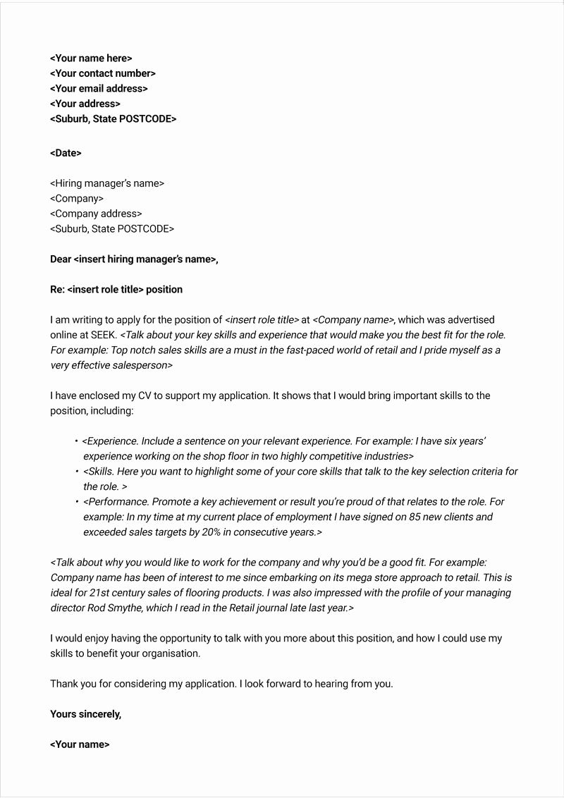 Business Cover Letter Template Luxury Cover Letter Template Australia