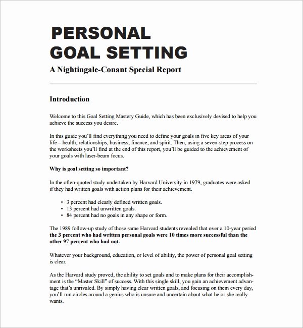 Business Goal Setting Template Best Of Free 12 Sample Goal Setting Templates In Pdf