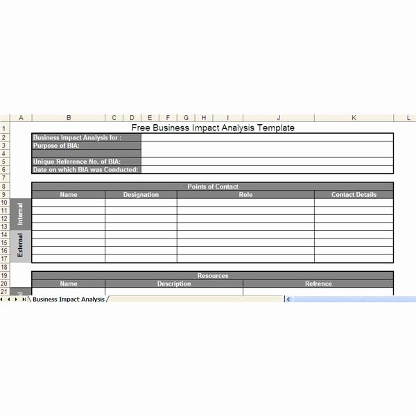Business Impact Analysis Template Excel Unique Business Impact Analysis Bia Template Free Excel Download