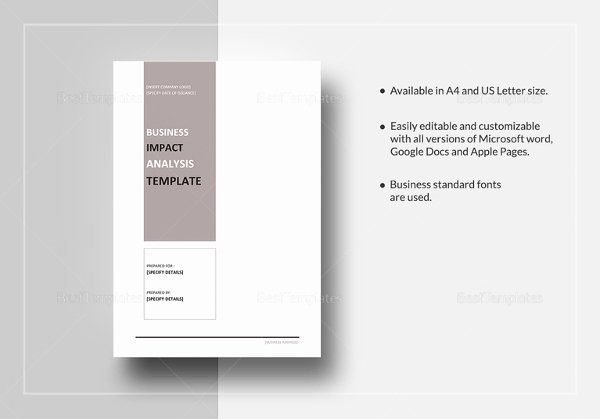 Business Impact Analysis Template Excel Unique Business Impact Analysis Templates – 9 Free Word Pdf