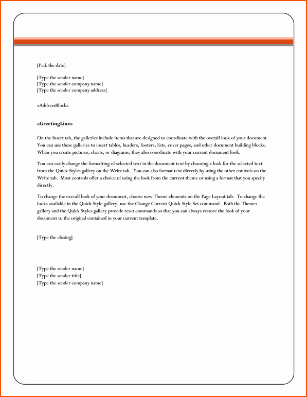 Business Letter Template Word Fresh 6 Microsoft Word Business Letter Template