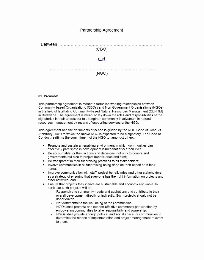 Business Partnership Agreement Template Free Inspirational 40 Free Partnership Agreement Templates Business General
