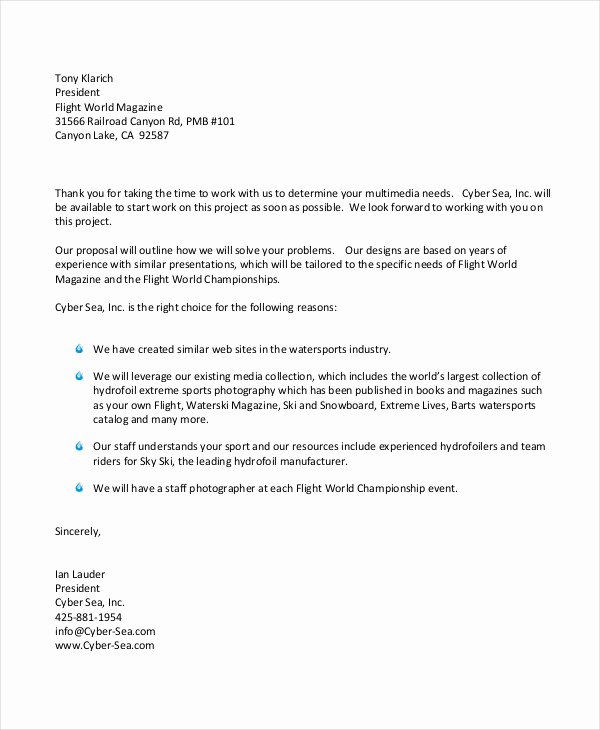 Business Proposal Letter Template Luxury Free 26 Business Proposal Letter Examples In Pdf
