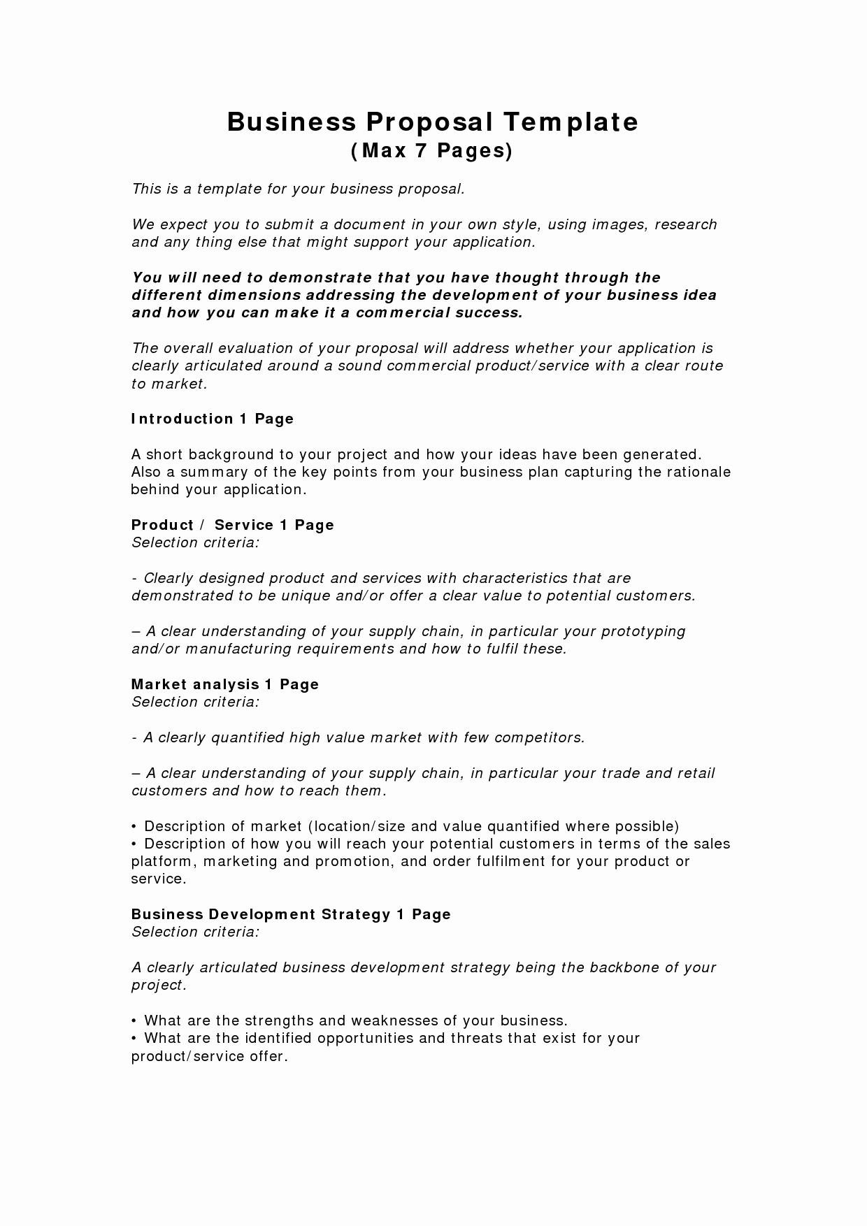 Business Proposal Template Doc Fresh Free Printable Business Proposal form Generic