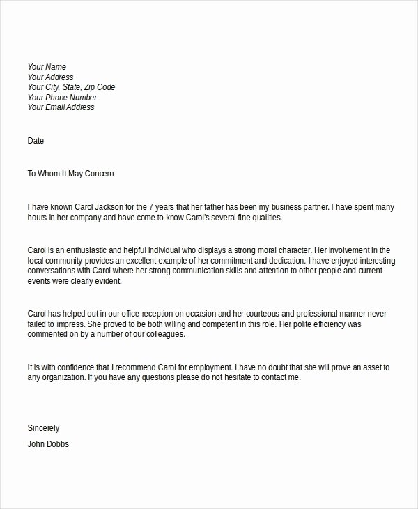 Business Reference Letter Template Best Of Business Reference Letter Sample