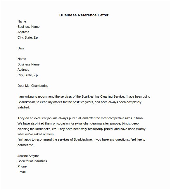 Business Reference Letter Template Lovely 19 Reference Letter Templates Doc Pdf