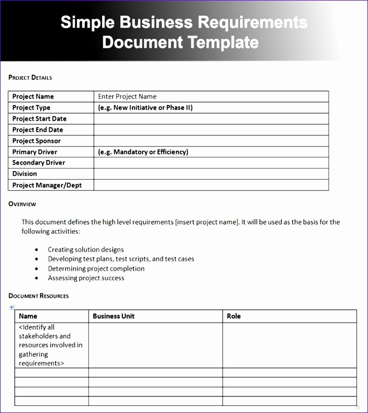Business Requirements Document Template Excel Fresh 10 Free Excel Project Management Templates Download