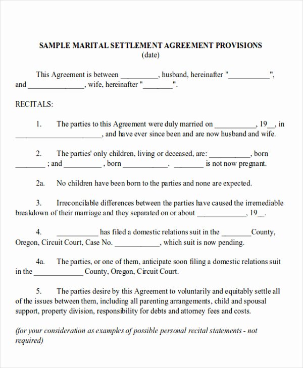 Business Separation Agreement Template Elegant 12 Sample Separation Agreements Free Sample Example