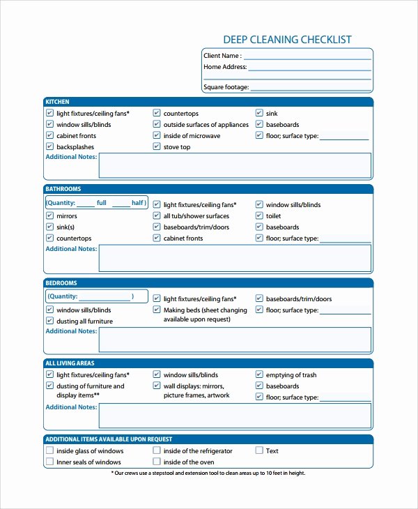 Business Startup Checklist Template Awesome Sample Cleaning Checklist 16 Documents In Word Pdf