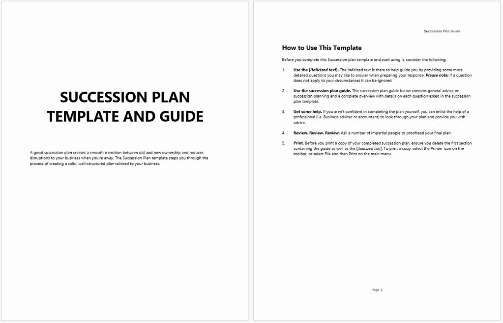 Business Succession Plan Template Elegant Business Succession Planning Template and Guide