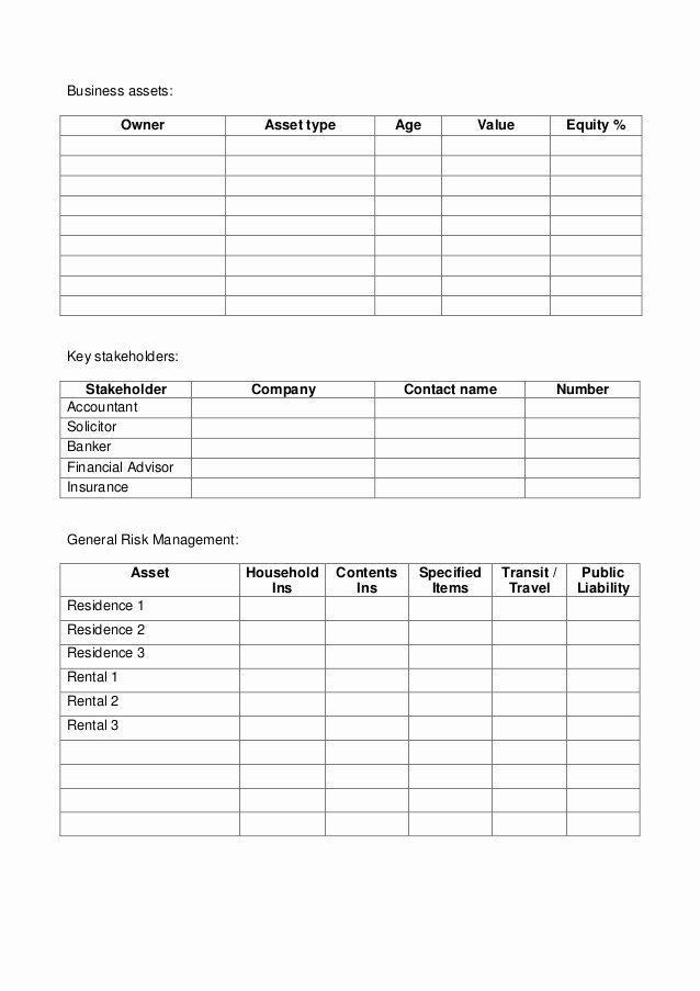 Business Succession Plan Template Luxury Succession Planning Information Template