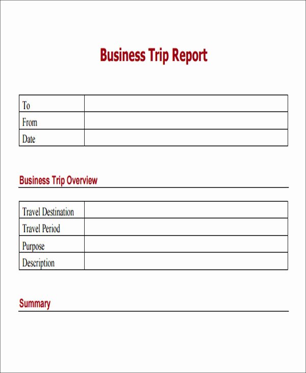 Business Trip Report Template Elegant 45 Sample Reports In Docs