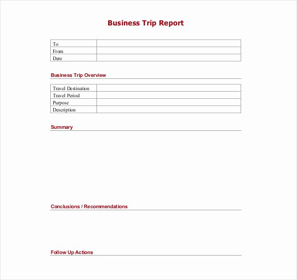 Business Trip Report Template Inspirational Trip Report Template 11 Free Word Pdf Documents