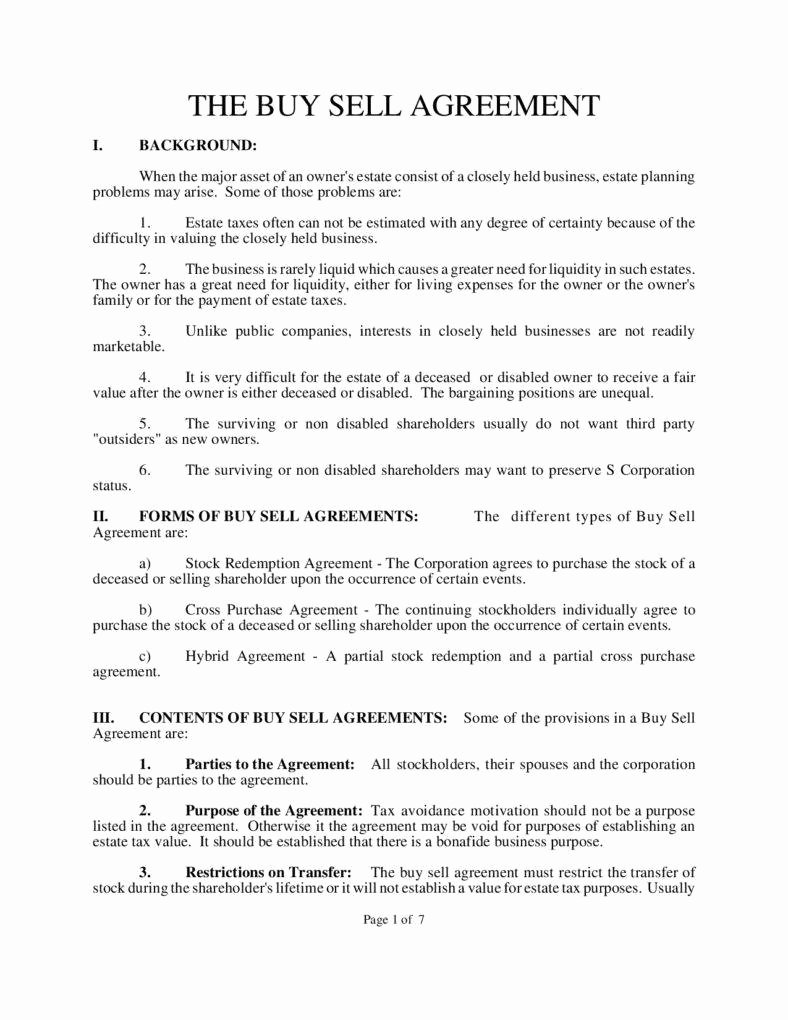 Buyout Agreement Template Free Beautiful Understanding the 3 Fundamentals Of A Buy Sell Agreement