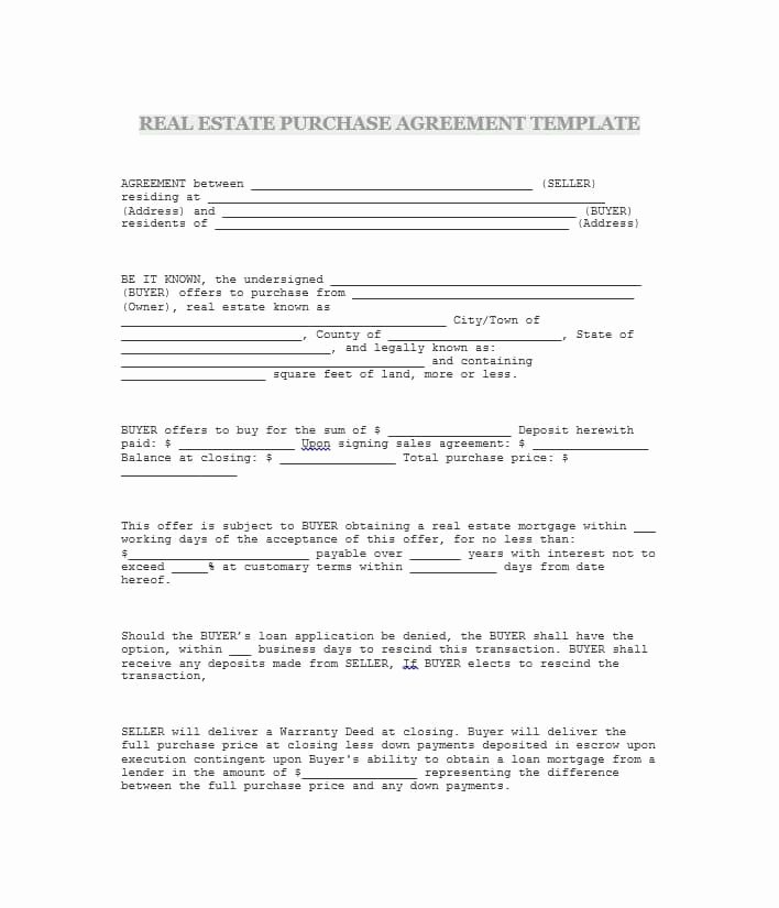 Buyout Agreement Template Free Lovely 37 Simple Purchase Agreement Templates [real Estate Business]